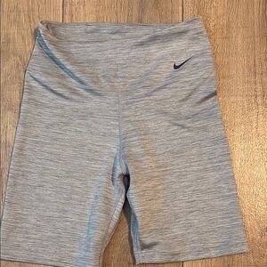 Nike Grey Heather Biker Shorts with Swoosh